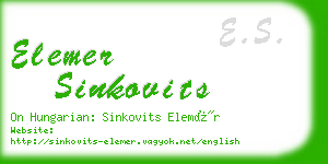 elemer sinkovits business card